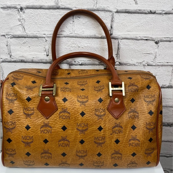 MCM Visetos Boston Medium Vintage Leather Handbag MCM München - Picture 8 of 16